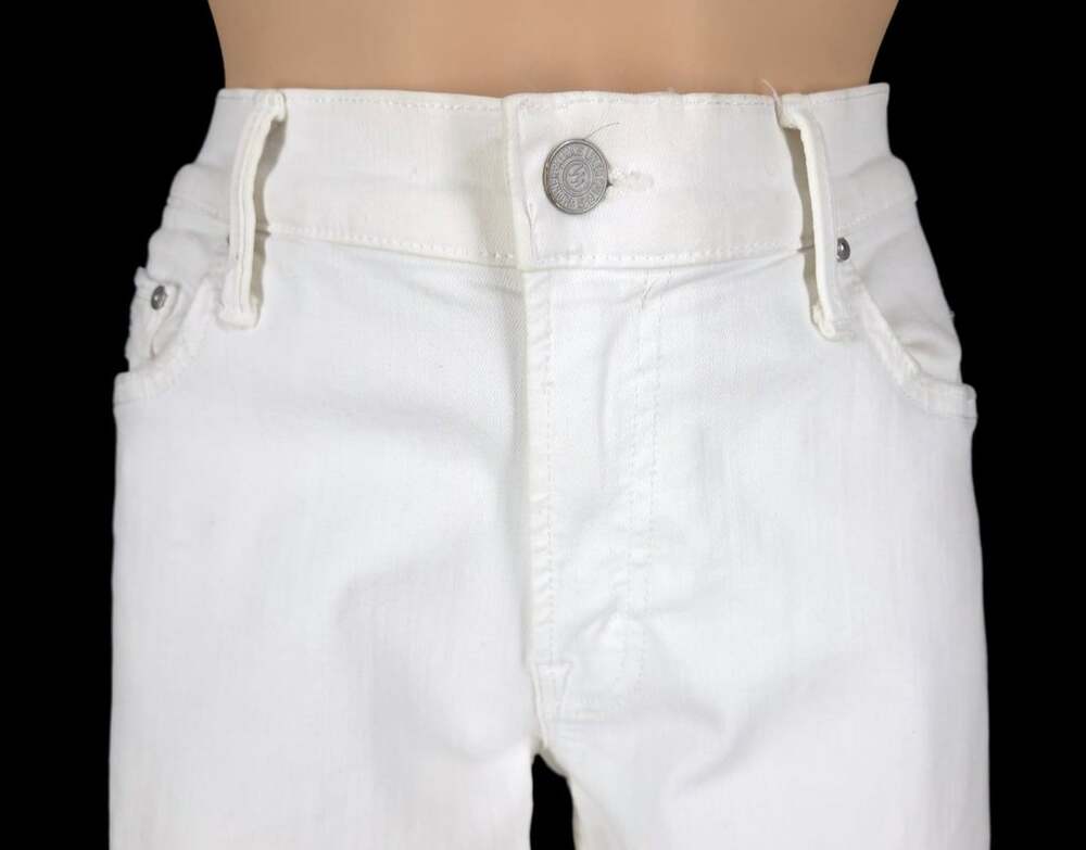 Mother The Dropout Jeans US 26 EU 36 Womens White Little Miss Innocent $198 - Picture 3 of 11